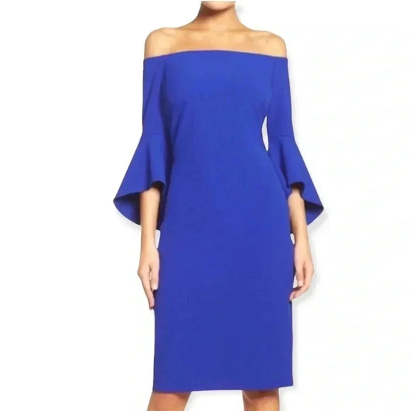 NWT Chelsea28 | Blue Off The Shoulder Dress Size 2 - Picture 1 of 9